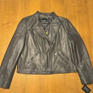 Sam Edelman leather moto jacket, size XL